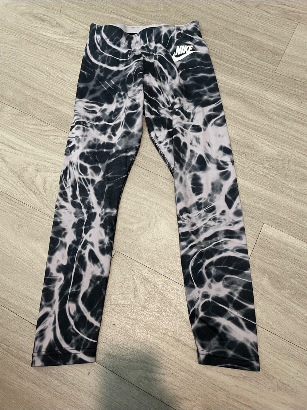 Nike Black & White Tie-Dye Leggings